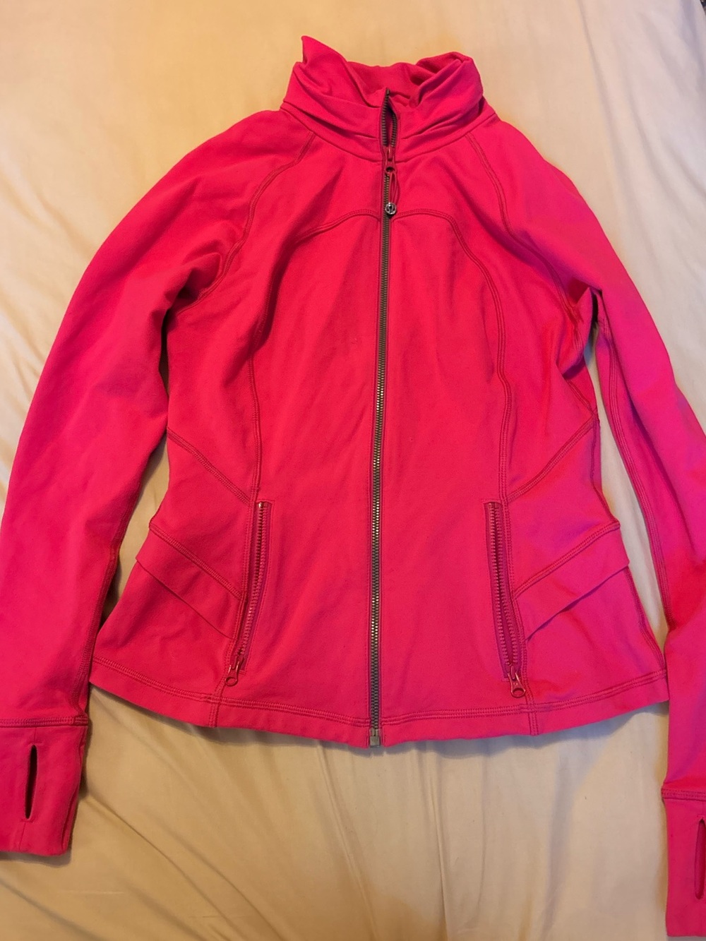 Vintage Lululemon Hot Pink Zip Up Define Jacket With Ruffles